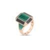 18K ROSE GOLD MOSAIC DIAMOND, BLACK JADE, & MALACHITE RING - Image 2